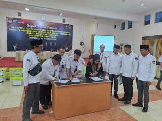 KPU OKU Timur Gelar Rapat Pleno Terbuka Rekapitulasi Perhitungan Perolehan Suara Pilgub dan Pilbup